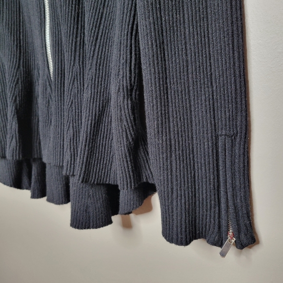 VENUS Full Zip Ribbed Black Cardigan Size XL - Picture 4 of 7